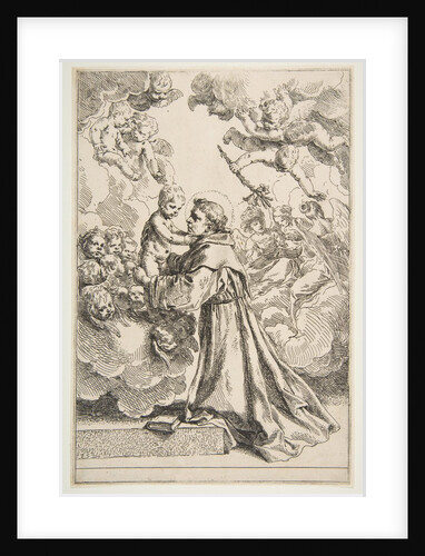 Saint Anthony of Padua adoring the Christ Child in Glory, ca. 1640 by Simone Cantarini