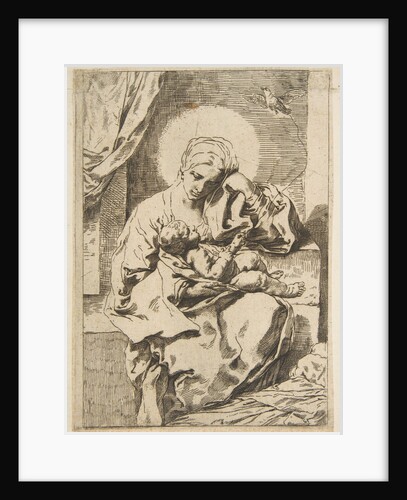 Madonna and Child with a bird, copy in reverse after Cantarini, ca. 1635-1636 or after by Unknown