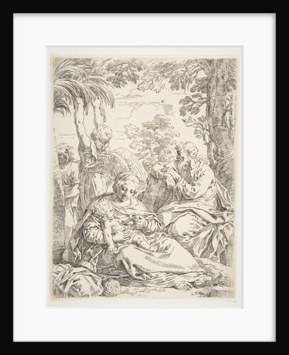 The Holy Family resting on their flight into Egypt, ca. 1637-1639 by Simone Cantarini