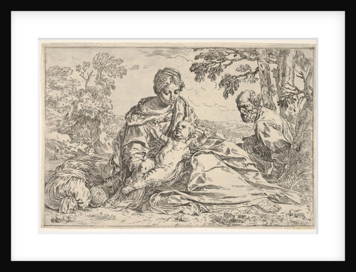 Rest on the flight into Egypt, Mary holding the infant Christ with St. Joseph…, ca. 1640 or after by Unknown