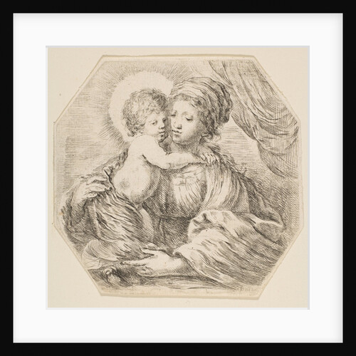 Virgin and Christ Child, an octagonal composition, ca. 1649 by Stefano della Bella