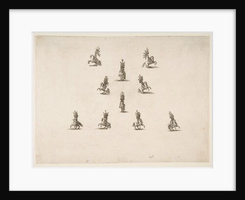 Ten Cavaliers Including Five Forming a V, 1652 by Stefano della Bella
