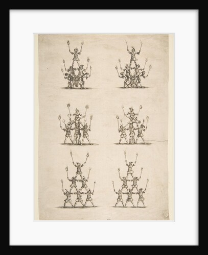 Thirty-six Acrobats in Six Groups, 1652 by Stefano della Bella