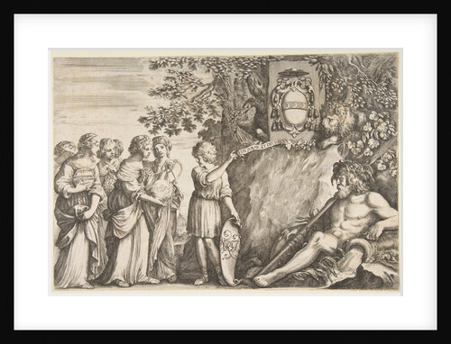 Ornament design for a thesis, the Strozzi coat of arms at top, ca. 1660 by Stefano della Bella