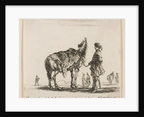 Plate 15: a Polish nobleman, facing away, holding his horse covered in leopard skin…, ca. 1644-47 by Stefano della Bella