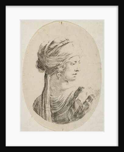 Sultana wearing a turban, in profile to the right, from 'Several heads in the Persian s…, 1649-50 by Stefano della Bella