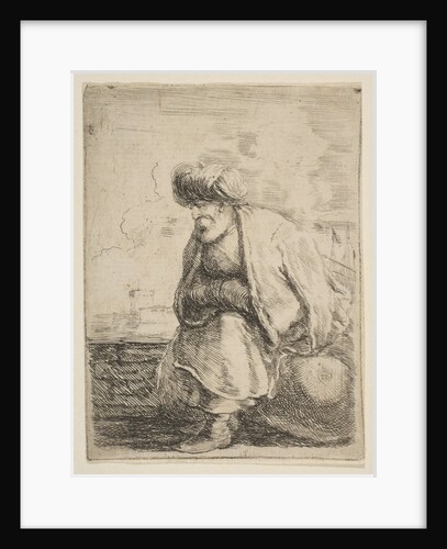 An Old Turk Seated on a Stone, ca. 1662 by Stefano della Bella