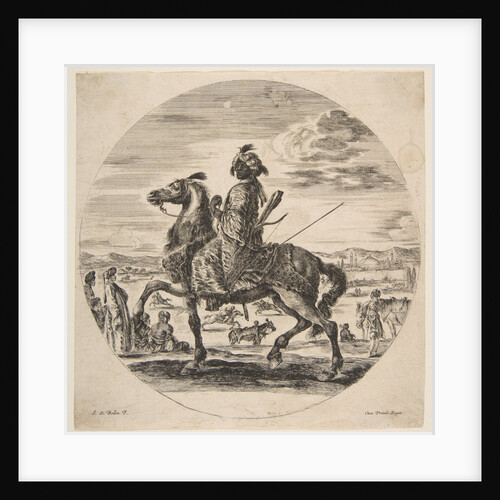 A Moorish horseman facing the left, standing and seated Turks in the middle ground, an…, ca. 1651 by Stefano della Bella