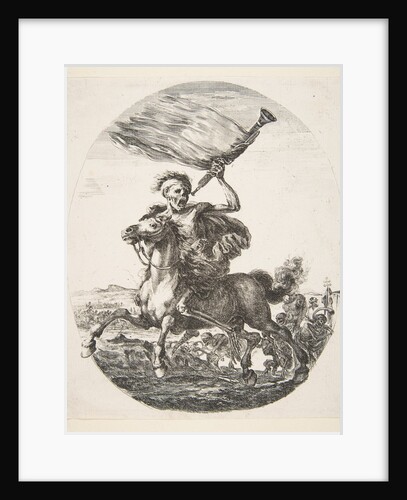 Death on horseback holding a trumpet, from 'The five deaths', ca. 1648 by Stefano della Bella