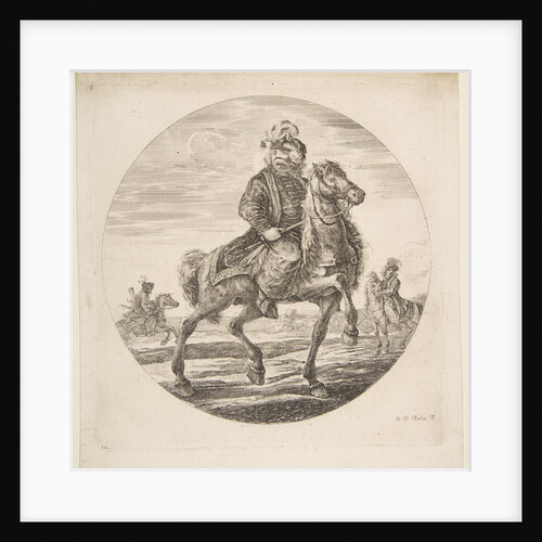 Hungarian horseman riding towards the right, other horsemen in the background, a circu…, ca. 1651 by Stefano della Bella