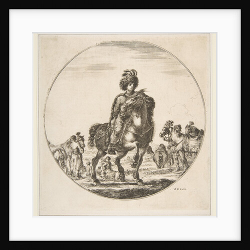 Polish horseman facing right, a circular composition, from 'Figures on Horseback by Stefano della Bella