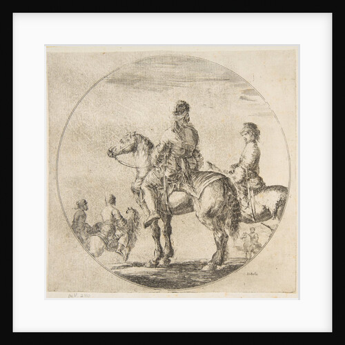 Two Polish horsemen with their horses facing left, from 'Figures on Horseback by Stefano della Bella
