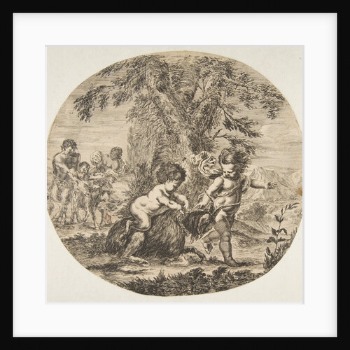 A child and a satyr child playing with a goat, ca. 1657 by Stefano della Bella