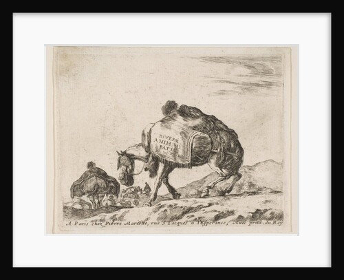 Frontispiece for Diversi Animali: Pack Horse, ca. 1641 by Stefano della Bella