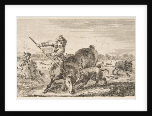 Stag at bay, from 'Animal hunts', ca. 1654 by Stefano della Bella