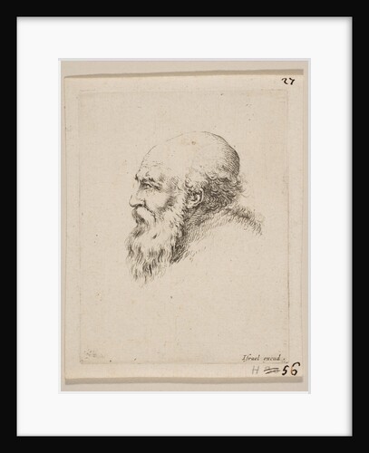 Head of a Bald and Bearded Old Man in Profile, from 'Various heads and figures by Stefano della Bella