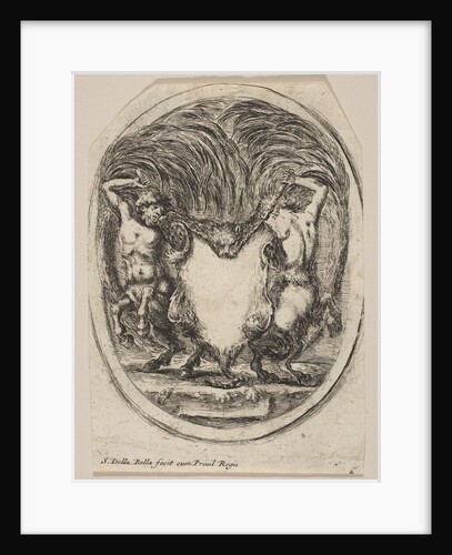 Cartouche Formed by a Tiger Skin Flanked by Two Centaurs, 1647 by Stefano della Bella