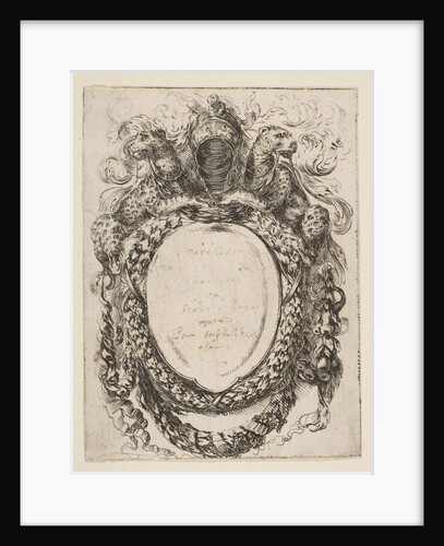 Cartouche Crowned by Helmet and Leopards, 1647 by Stefano della Bella
