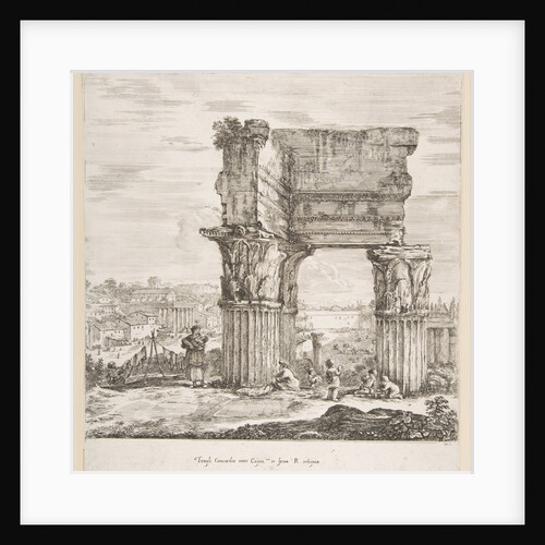 The Temple of Vespasian and the Roman Forum, from 'Six large views, four of Rome, and two …, 1656 by Stefano della Bella
