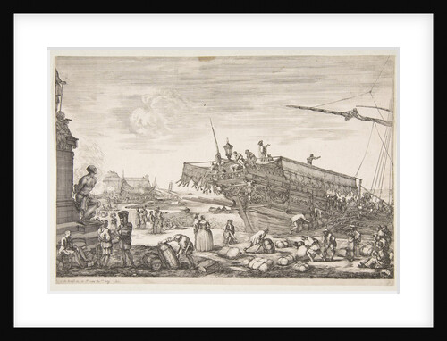 Loading a galley, from 'Views of the port of Livorno', 1654-55 by Stefano della Bella