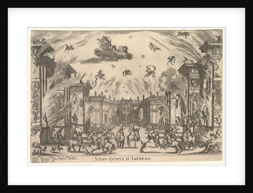 Fifth scene, the Inferno, from 'The marriage of the gods', 1637 by Stefano della Bella