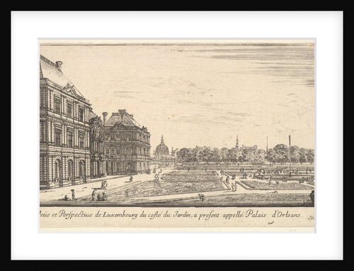 View of Luxembourg from the garden side of the Palais d'Orleans, from 'Various views of…, 1649-51 by Stefano della Bella