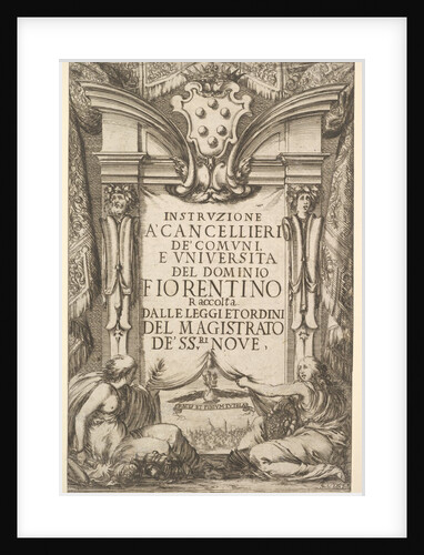 Frontispiece for 'Instructions for Chancellors': Medici coat …, 1635 by Stefano della Bella