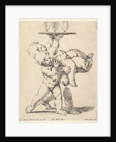 Three children carrying a tray, ca. 1638 by Stefano della Bella