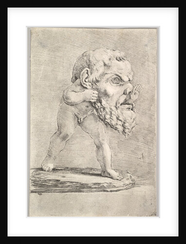 A child wearing a large mask and inserting his hand through the mouth, ca. 1660 by Stefano della Bella