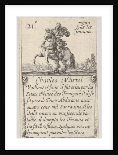Charles Martel / Vaillant et sage…, from 'Game of the Kings of France by Stefano della Bella