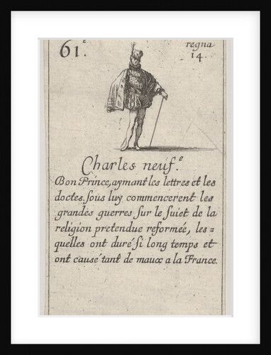 Charles neuf.-e / Bon Prince…, from 'Game of the Kings of France', 1644 by Stefano della Bella
