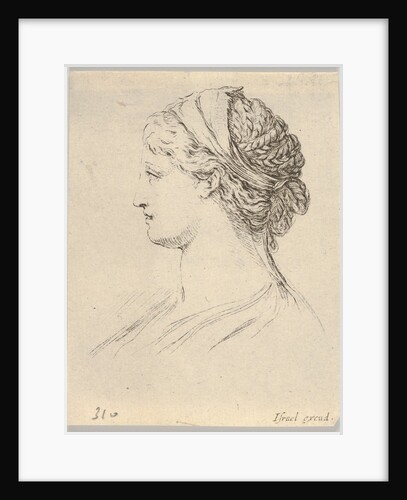Plate 3: head of a woman with braided hair, turned in profile to the right, from 'Various …, 1650 by Stefano della Bella