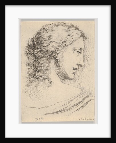 Plate 5: head of a woman, turned in profile to the right, from 'Various heads and figures'…, 1650 by Stefano della Bella