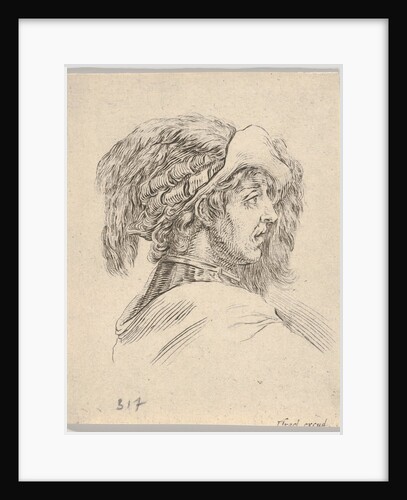 Head of a Man without a Beard, Turned in Profile to the Right, from Diverse Heads and Figu…, 1650 by Stefano della Bella