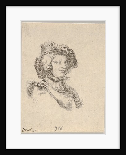 Plate 11: bust of a man wearing a cap and looking towards the right, from 'Various heads a…, 1650 by Stefano della Bella