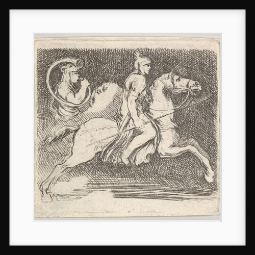 Plate 20: a soldier in profile galloping to the right holding a lance in his right han…, ca. 1646 by Stefano della Bella