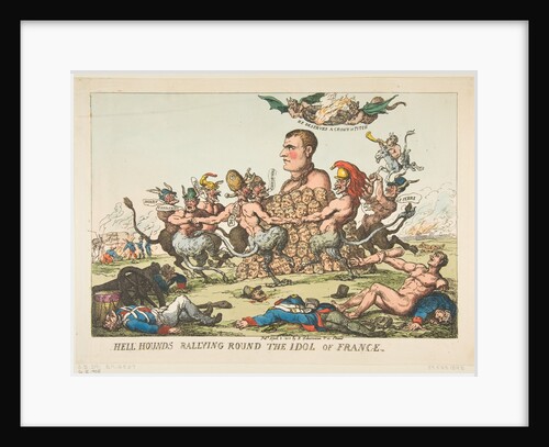Hell Hounds Rallying Round the Idol of France, April 8, 1815 by Thomas Rowlandson
