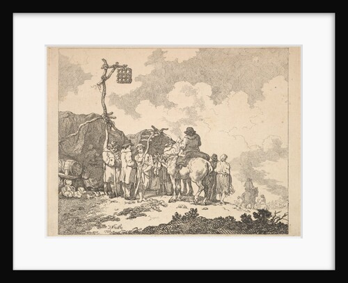 A Fair - A Group of Gypsies - Men and Women in Rustic Clothes in Front of Two Makeshift Te…, 1786 by Thomas Rowlandson