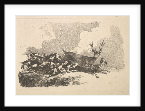 Hounds Hunting a Stag, 1784-88 by Thomas Rowlandson