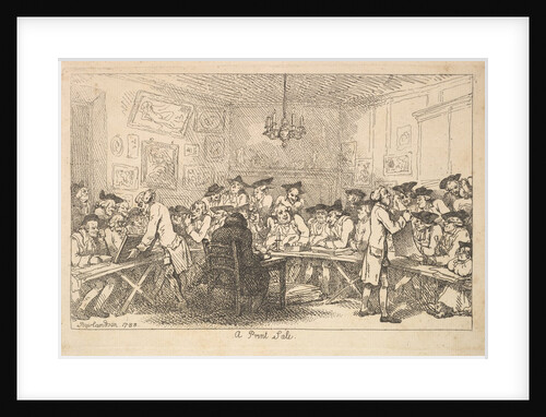A Print Sale - A Night Auction, 1788 by Thomas Rowlandson