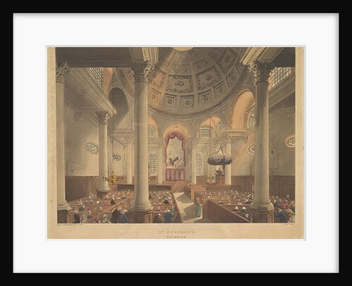 St. Stephen's Walbrook, November 1, 1809 by Thomas Rowlandson/Augustus Charles Pugin/J. Bluck