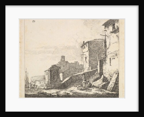 Village Scene with Woman Standing Beside a Seated Man, 17th century by Thomas Wijck