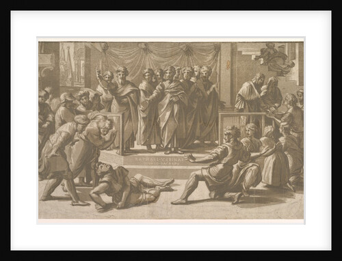 The death of Ananias, surrounded by Apostles, 1518 by Ugo da Carpi