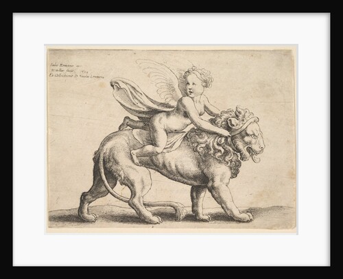 Cupid on a lion, 1652 by Wenceslaus Hollar
