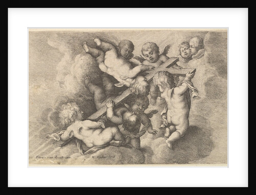Seven putti carrying the cross, 1646 by Wenceslaus Hollar