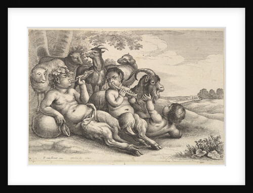 Two young satyrs and a boy, 1647 by Wenceslaus Hollar