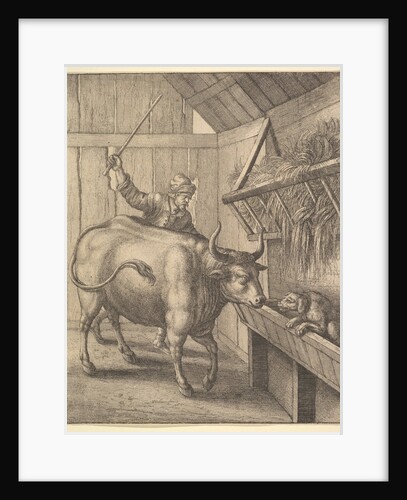 The dog in the manger from illustration to John Ogilby's 'Æsopic's: Or A Second Collection…, 1666 by Wenceslaus Hollar