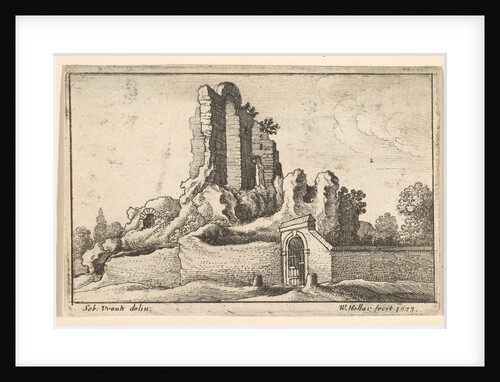 Ruins and a barred gate on the Esquiline Hill in Rome, 1673 by Wenceslaus Hollar