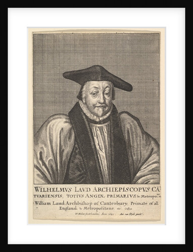 William Laud, Archbishop of Canterbury, 1641 by Wenceslaus Hollar