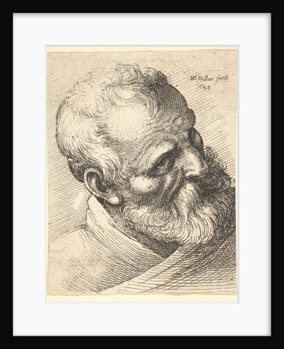 Bearded old man with a tilted head, 1645 by Wenceslaus Hollar